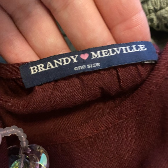 Brandy Melville Dress 🌸 Early 2010s Vibe Classic Burgundy Flowy Sundress - Picture 2 of 6